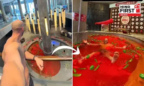 Viral Video: People in China bathing in water mixed with red chilies; the reason is unbelievable