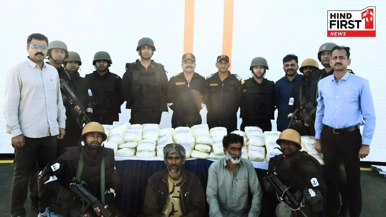 Indian Coast Guard And Gujarat Ats Intercept Speedboat With 203 Kg Crystalline Drug Like Substance