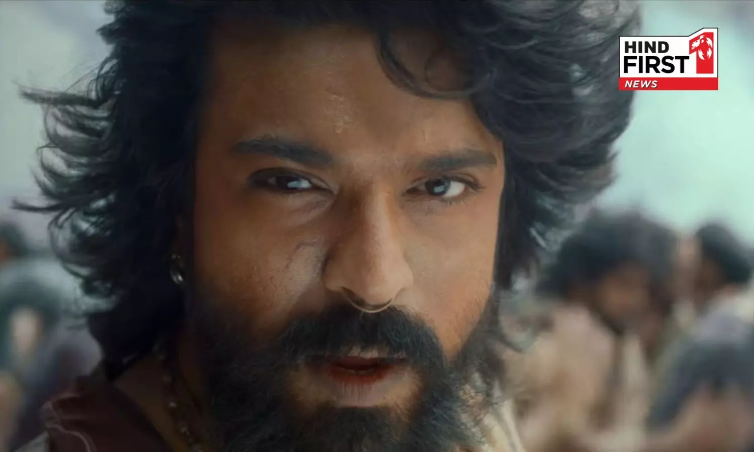 Ram Charan flaunts a de-glamm look paired with a nose ring in Peddis song Rai Rai Raa Raa