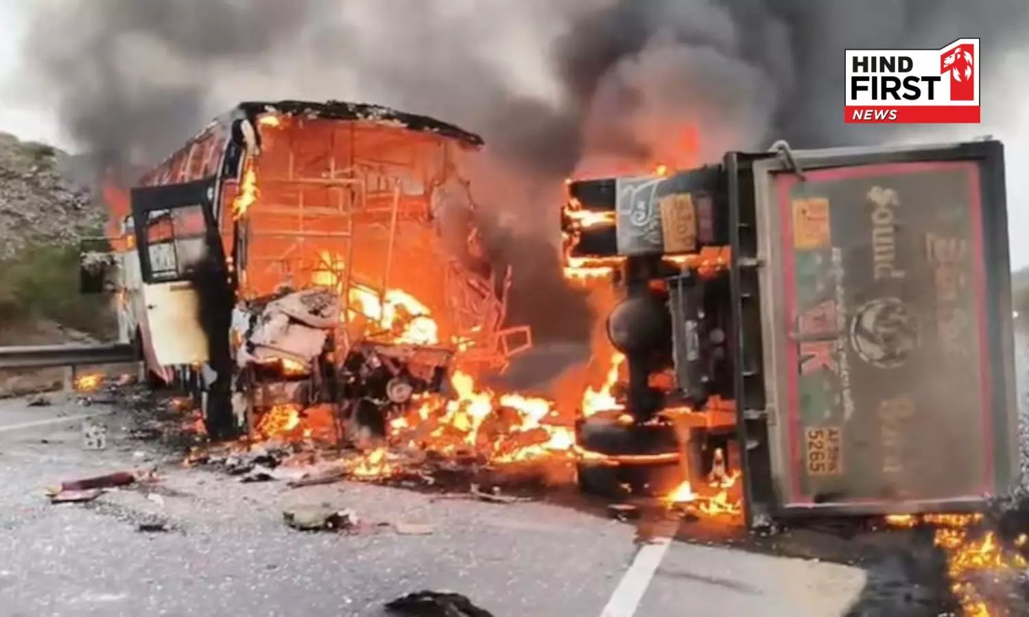 10 People Burned Alive After Violent Collision Between Bus and Truck; Major Tragedy in Andhra 10 People Burned Alive After Violent Collision Between Bus and Truck; Major Tragedy in Andhra