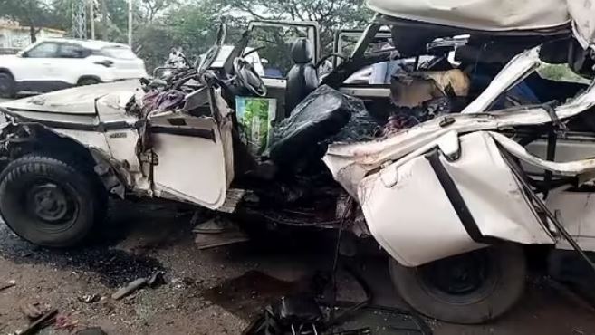 Accident damaged the four wheeler