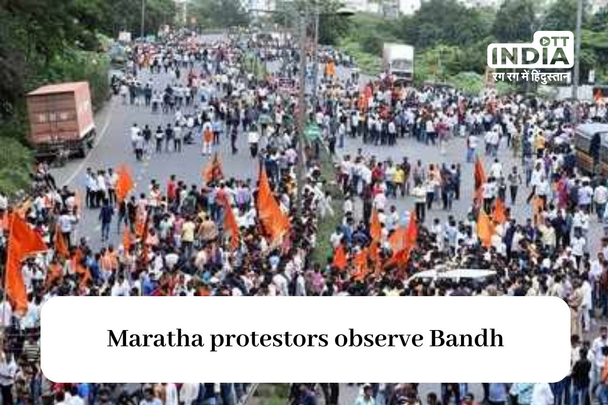 Maratha Kranti Morcha protestors observing Bandh