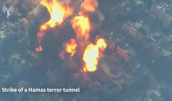 Visual of IDF striking Hamas Tunnel