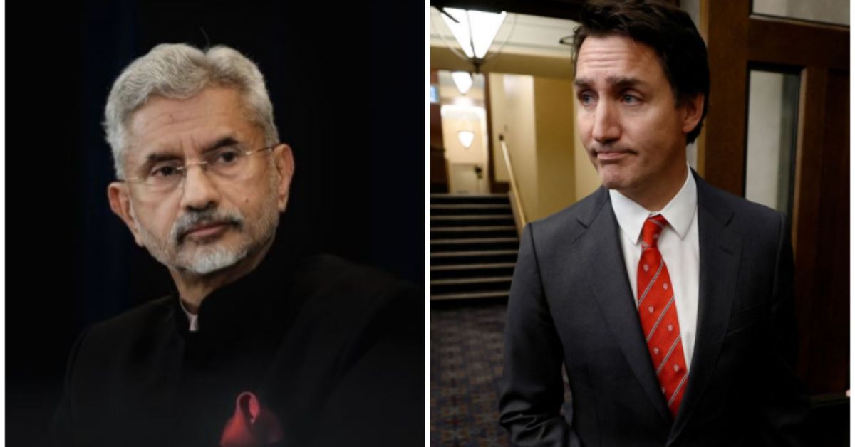 Dr S Jaishankar (L), Justin Trudeau (R) 