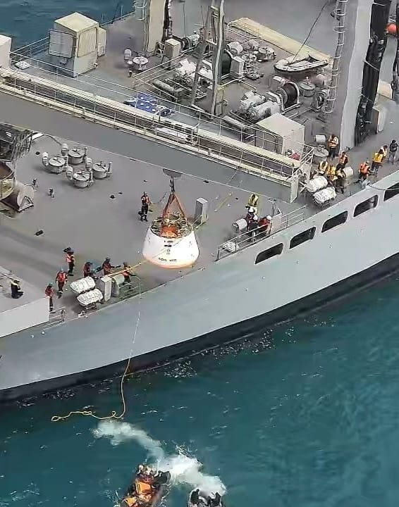 Navy recovering module of the test flight of Gaganyaan 