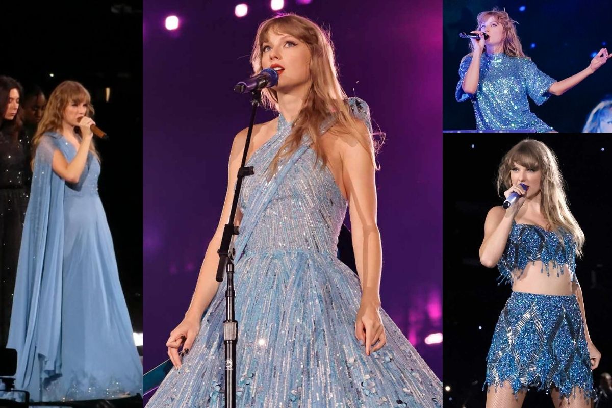 Blue Costumes worn by Taylor during the show where she announced 1989