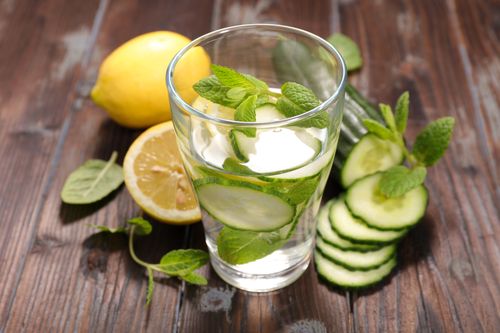 1.One glass of cucumber detox water in the morning