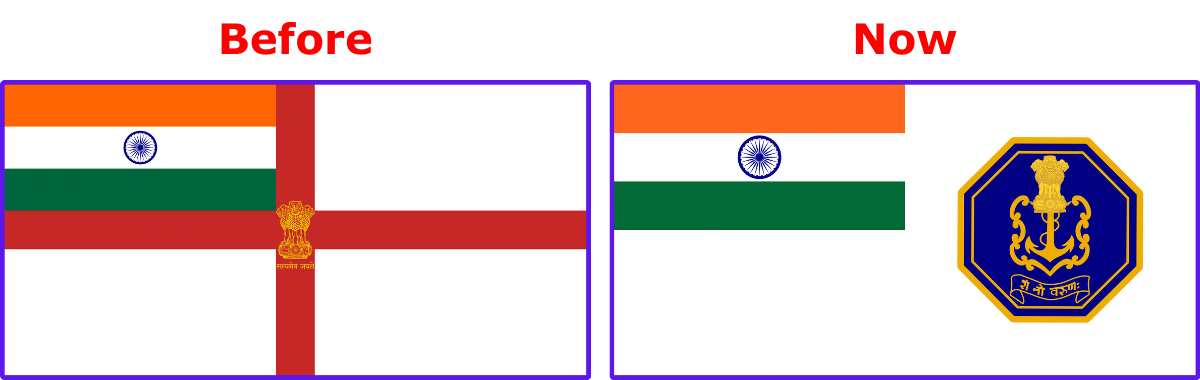 Navy flag before and after 