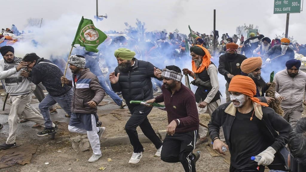 Farmers protest, tear gas, farmers stir 