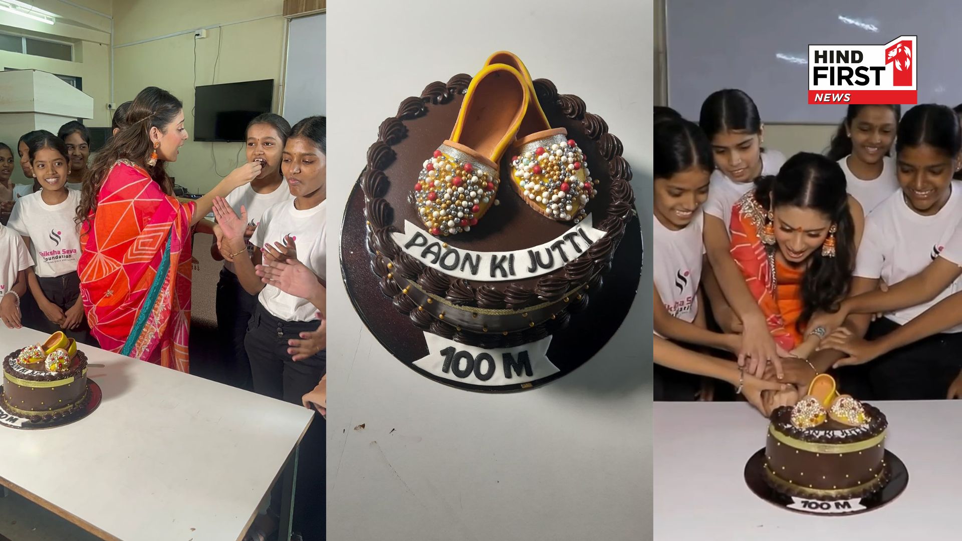 Actress Isha Malviya Celebrates 100 Million Views of Paon Ki Jutti with Underprivileged Girls