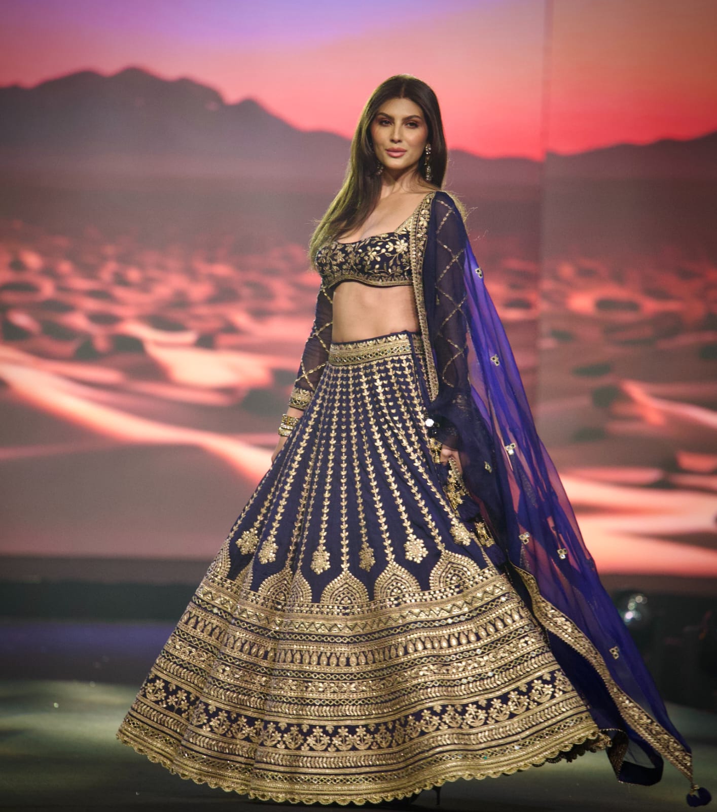 Elnaaz Norouzi walks the ramp for designer Gopi Vaid