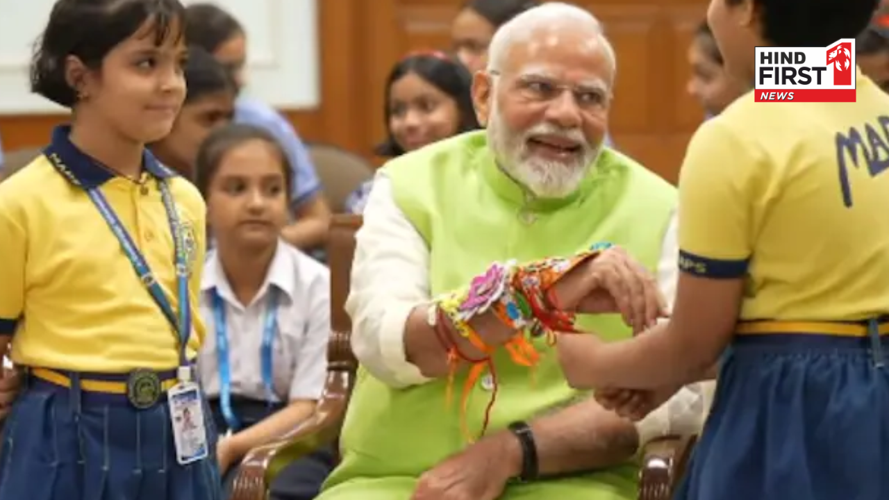 Raksha Bandhan 2024: Delhi School Kids Adorn PM Modi with Handmade Rakhis| Watch Video