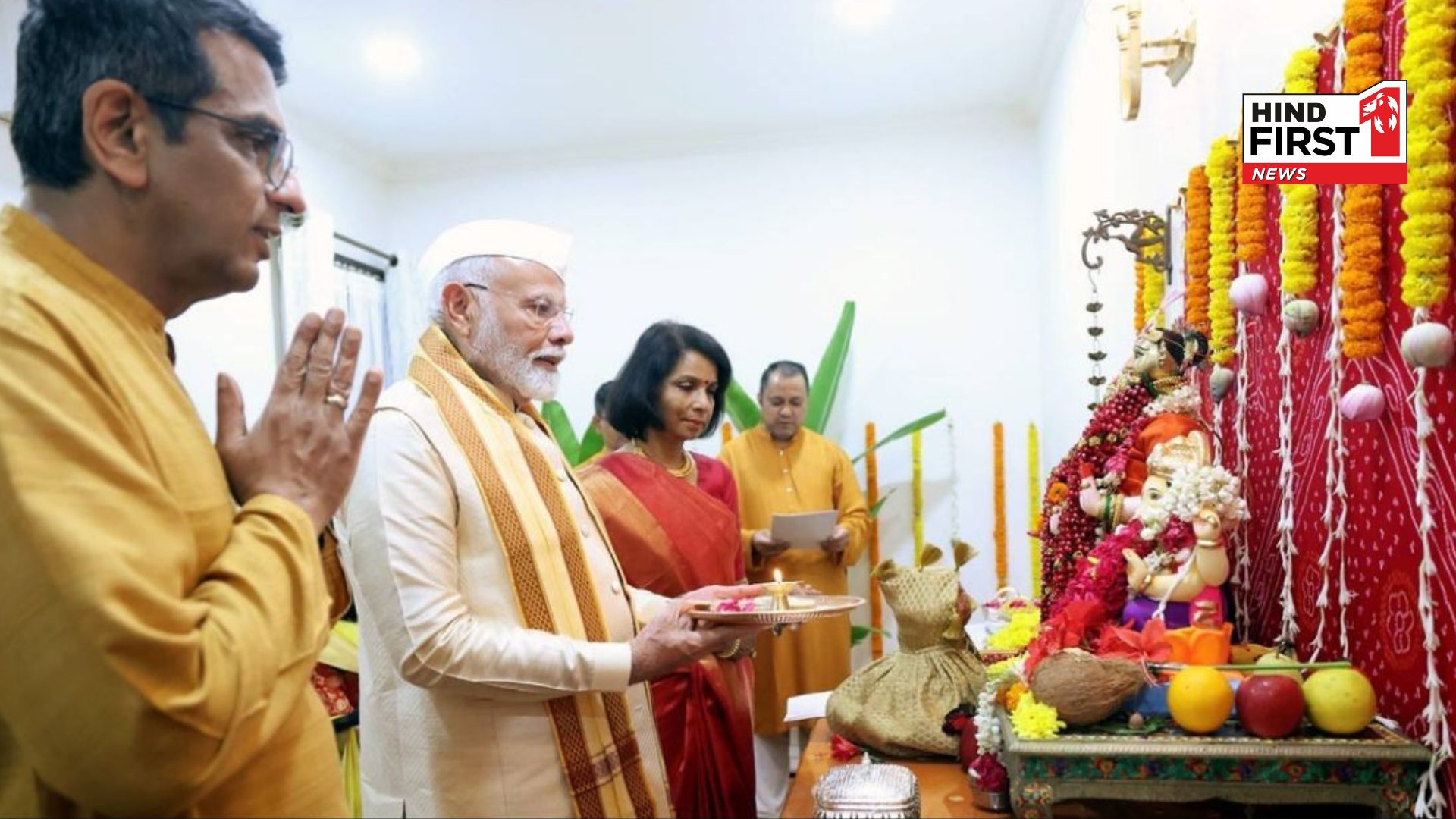 PM performed Ganesh Puja at CJI house, opposition became furious, BJP said Bappa give good sense PM performed Ganesh Puja at CJI house, opposition became furious, BJP said Bappa give good sense