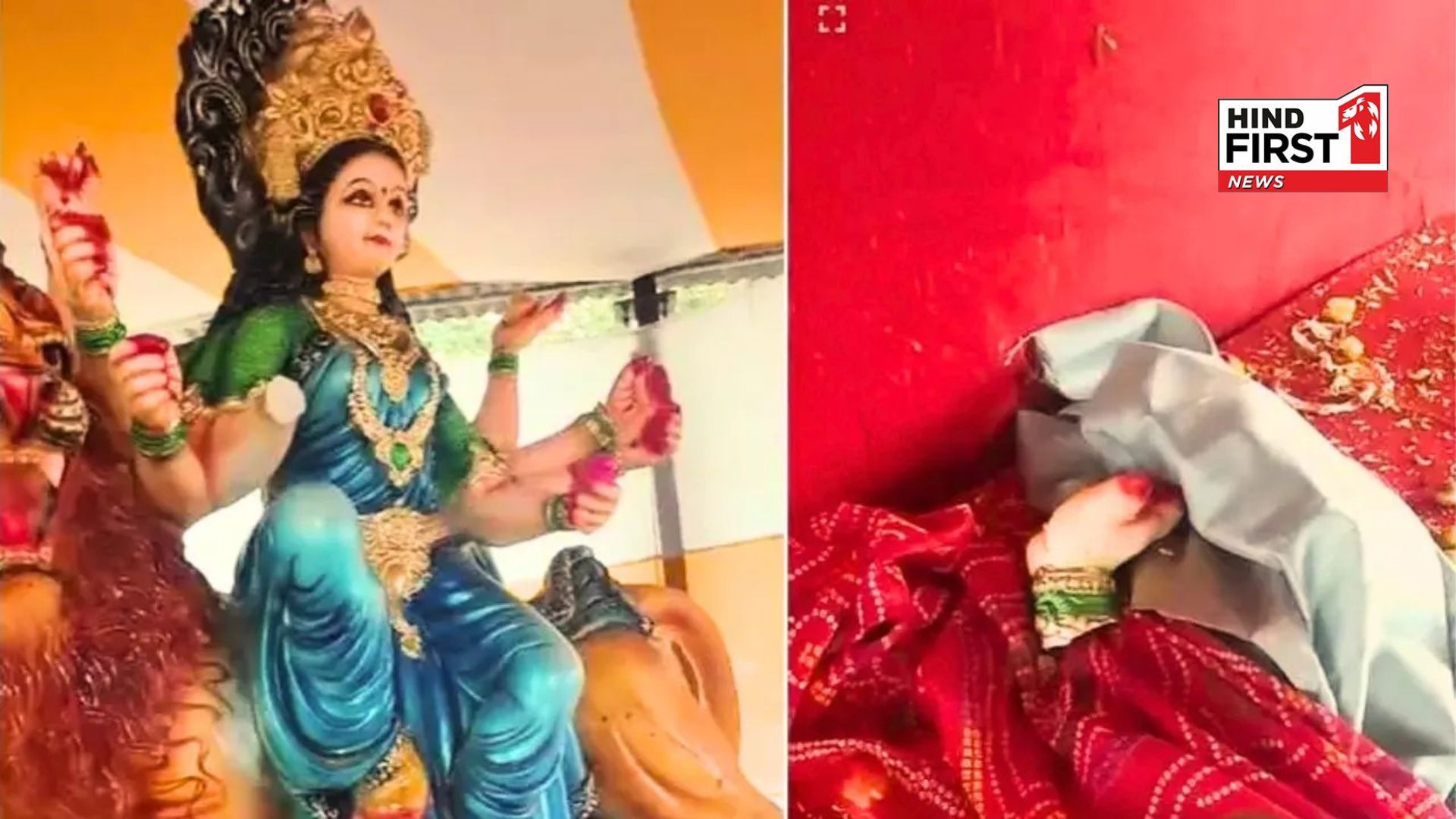 Devi pandal vandalized in Hyderabad, idol of the goddess broken, puja material thrown away