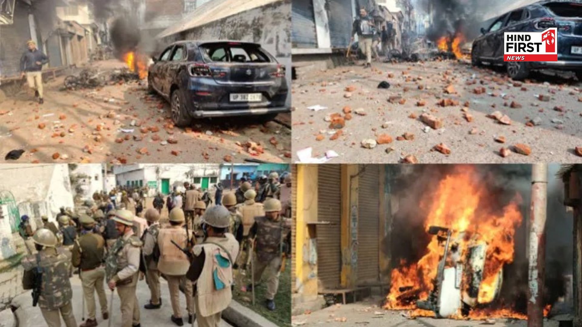 Violence, arson & stone pelting during survey of Jama Masjid in Sambhal, 2 died
