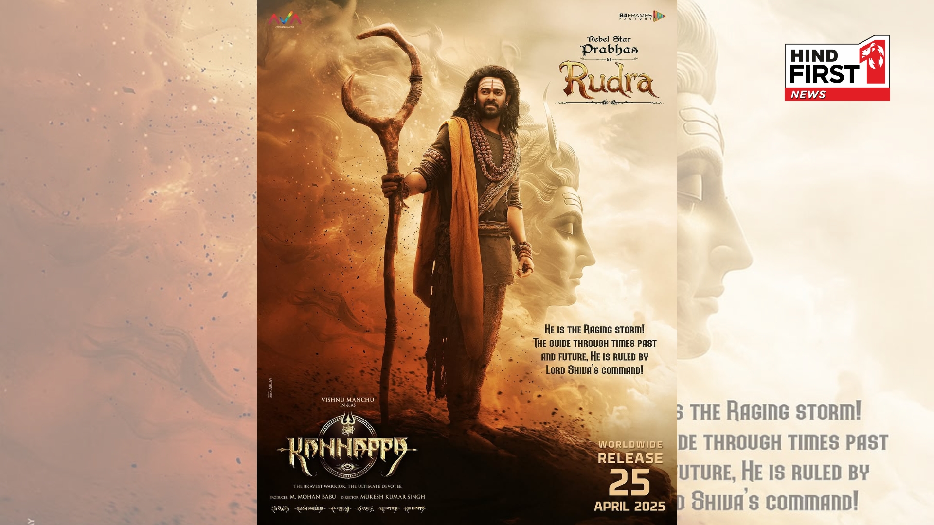 Prabhas as Lord Shiva Devotee ‘Rudra’ in ‘Kannappa’ – Release Date Announced!