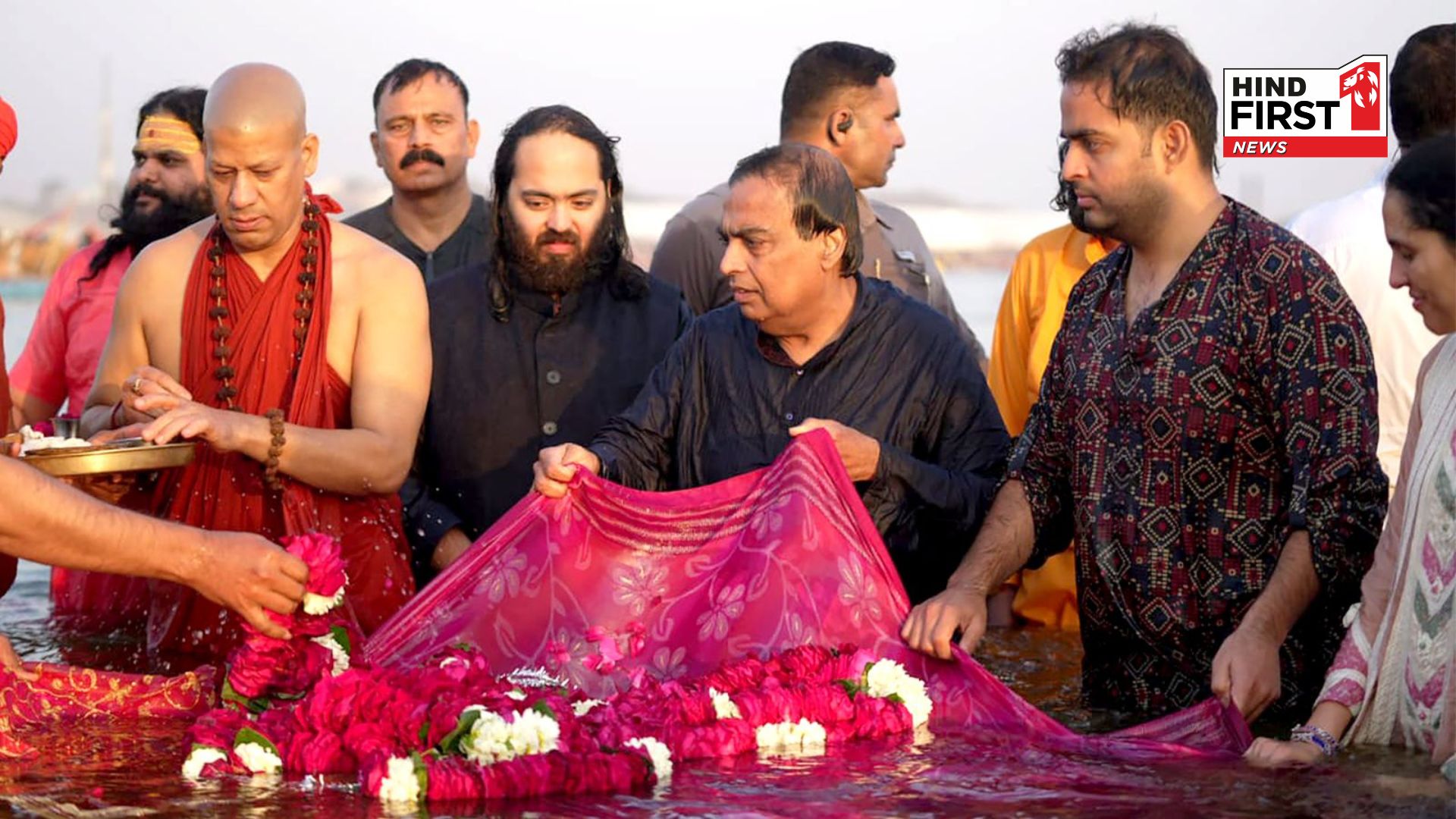 Mukesh Ambani & Family Take Holy Dip at Maha Kumbh – A Spiritual Journey at Triveni Sangam!