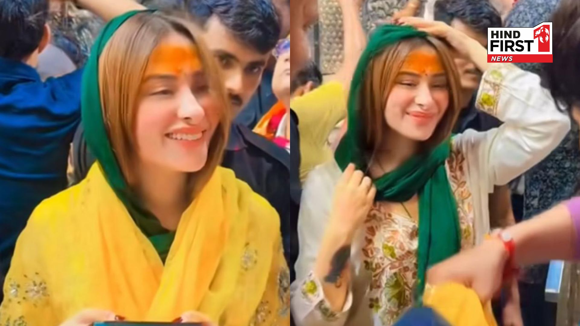 Mahira Sharma Visits Banke Bihari Temple in Vrindavan Ahead of Holi