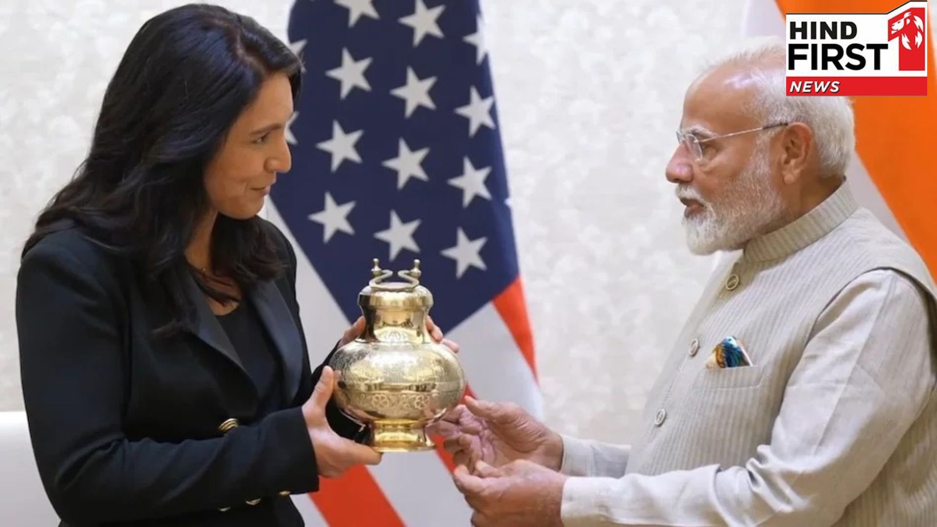 PM Modi gifted holy water of Maha Kumbh to Tulsi Gabbard, got Tulsi garland in return