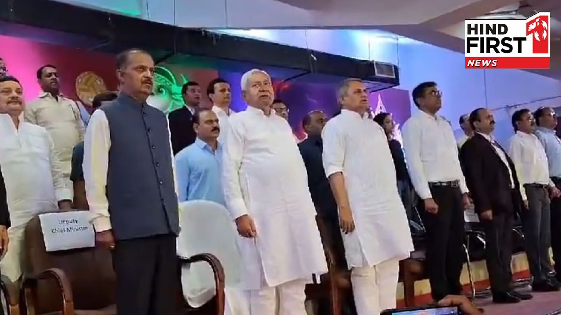 Bihar CM Nitish Kumar faces heat for talking, greeting at sports event during National Anthem