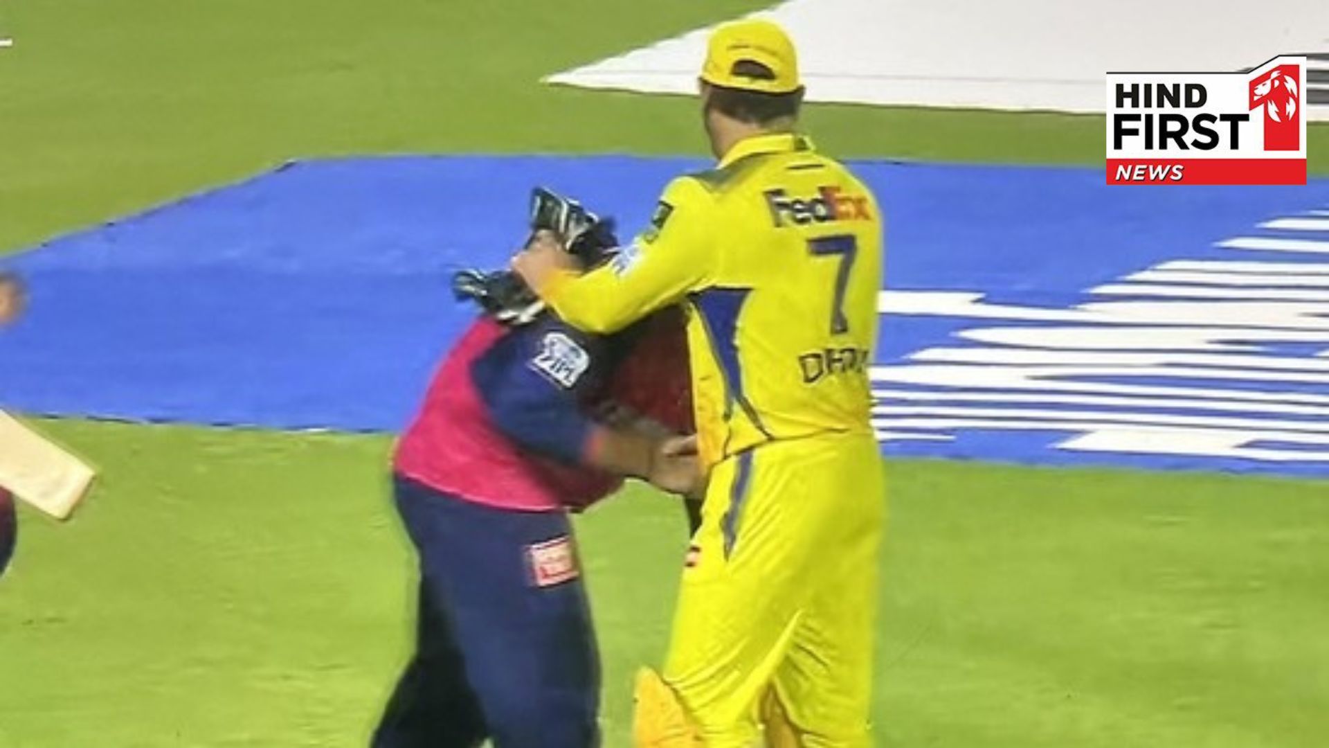 Vaibhav touches MS Dhonis feet instead of handshake, Mahi reaction steals the show