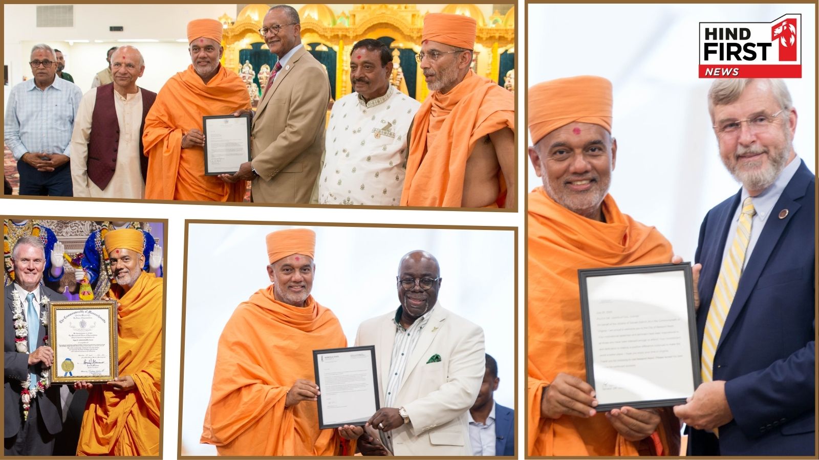 BAPS Saint Dr. Gnanvatsaldas Swami Honoured By Various Governments Of The States And Cities Of The USA In July 2025