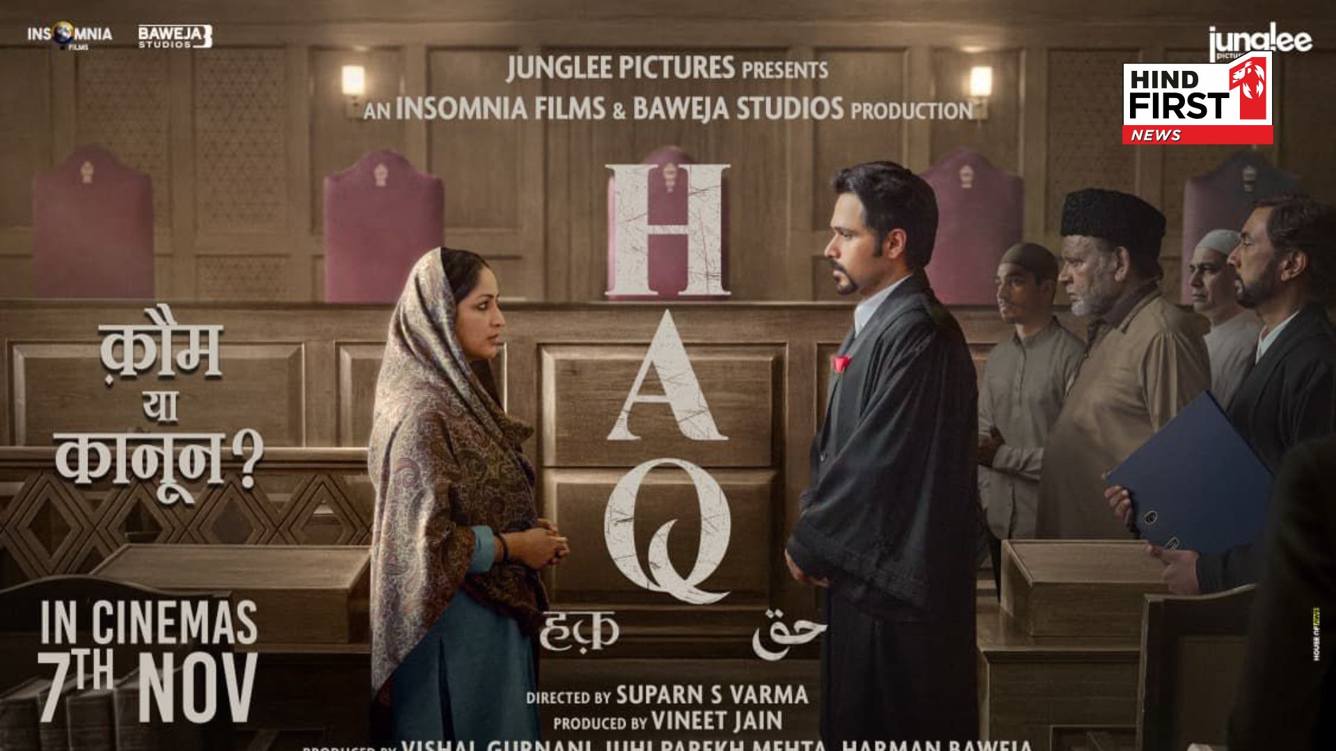 Emraan Hashmi and Yami Gautam Recreate HAQ Poster at Supreme Court Ahead of Film Release