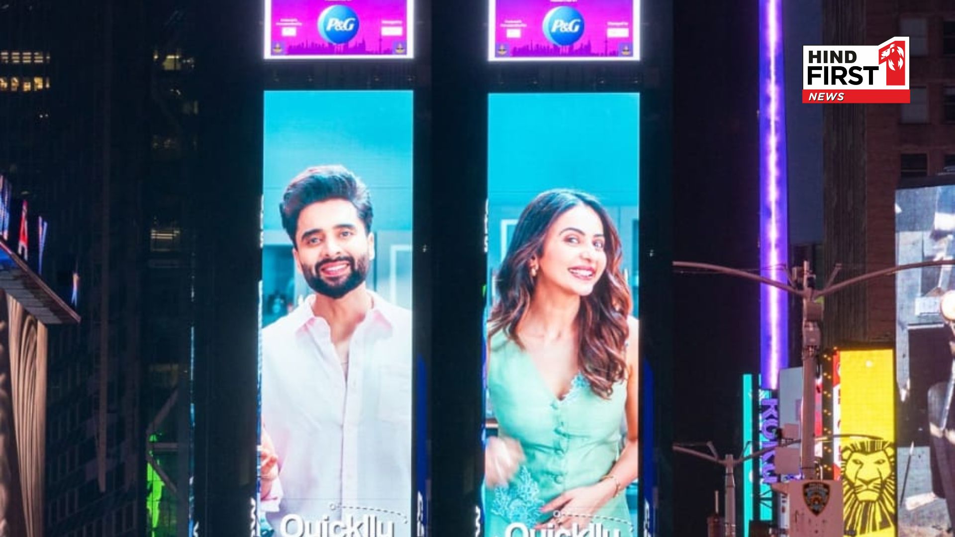 Jaccky Bhagnani and Rakul Preet Singh Light Up the Times Square Skyline, Become the First Indian Power Couple to Take Over the Famous Billboard
